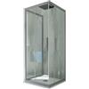 Forte BOX DOCCIA 3 LATI SCORREVOLE SILVER VETRO TRASPARENTE 70X90X70 CM MOD. KOLORS