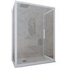 Forte BOX DOCCIA 3 LATI BLU VINTAGE VETRO TRASPARENTE 70X160X70 CM MOD. DECO TRIO
