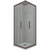 Forte BOX DOCCIA ANGOLARE SCORREVOLE 80X80 CM VETRO TRASPARENTE CHOCOLATE MOD. KOLORS