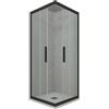 Forte BOX DOCCIA ANGOLARE SCORREVOLE 75X90 CM VETRO TRASPARENTE NERO MATT MOD. KOLORS