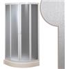 Forte BOX DOCCIA ANGOLARE SEMICIRCOLARE PVC 80X80CM ACRILICO 2 ANTE SCORREVOLI