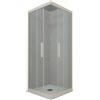 Forte BOX DOCCIA ANGOLARE SCORREVOLE 80X80 CM VETRO TRASPARENTE CHAMPAGNE MOD. KOLORS