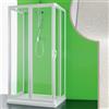 Forte BOX DOCCIA CABINA 3 TRE LATI 80x120x80CM PVC ACRILICO 2 ANTE SCORREVOLI CENTRALE