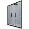 Forte PORTA DOCCIA SCORREVOLE 170 CM VETRO TRASPARENTE NERO MATT MOD. GLAM