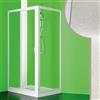 Forte BOX DOCCIA 80x120CM CABINA ANGOLARE PVC CRILEX ACRILICO 1 ANTA SCORREVOLE BIANCO