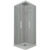 Forte BOX DOCCIA ANGOLARE SCORREVOLE 80X80 CM VETRO TRASPARENTE BIANCO MATT KOLORS