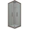 Forte BOX DOCCIA ANGOLARE SCORREVOLE 70X100 CM VETRO TRASPARENTE CHOCOLATE MOD. KOLORS