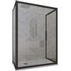 Forte BOX DOCCIA 3 LATI NERO MATT VETRO TRASPARENTE 70X160X70 CM MOD. DECO TRIO