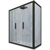 Forte BOX DOCCIA NERO MATT VETRO TRASPARENTE 80X160 CM MOD. GLAM DUO