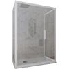 Forte BOX DOCCIA 3 LATI BIANCO VETRO TRASPARENTE 70X160X70 CM MOD. GLAX 3 LATI