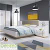 Garnero Arredamenti Letto matrimoniale moderno 160x200cm bianco lucido rovere camera da letto NOA