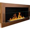 homeartarredo Camino caminetto bioetanolo biocamino da incasso bronzo 900x400mm con vetro