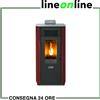 Qlima Stufa a pellet Qlima Fiorina 74 S-LINE Red Slim 8,24 kW riscaldamento 75mq