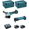 MAKITA Kit DLX2154TJ1 (DGA504 + DTM51 + 2 x 5,0 Ah + DC18RC + 2 x MAKPAC 3)