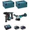 MAKITA Kit DLX2125TJ1B (DGA504 + DHR171 + 2 x 5,0 Ah + DC18RC + 2 x MAKPAC 3)