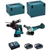 MAKITA Kit DLX2125TJ1 (DGA504 + DHR243 + 2 x 5,0 Ah + DC18RC + MAKPAC 3 + MAKPAC