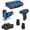 Bosch Powertools BOSCH Kit 12V B12GSTGSR2bat3a-40 (GSR 12V-15 + GST 12V-70 + 2 x 3,0 Ah + GAL12V-