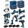 Bosch Powertools BOSCH Kit 18V BK801 (GST18V-LIS+GKS18V-LI+GBH18V-21+GWS18-125V-LI+GSR18V-55+GSA1