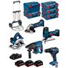 Bosch Powertools BOSCH Kit 18V BK502 (GST 18V-LIS+GKS 18V-LI+GBH 18V-21+GWS 18-125V-LI+GSR 18V-55