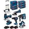 Bosch Powertools BOSCH Kit 18V BK601 (GST 18V-LIS+GKS 18V-LI+GSS 18V-10+GSR 18V-55+GBH 18V-21+GWS