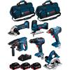 Bosch Powertools BOSCH Kit 18V BK601BAG (GDX 18V-180+GSR 18V-55+GKS 18V-LI+GST 18V-LI S+GBH 18V-2