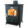Verso Stufa a Legna in Acciaio 8-10 KW con Porta in Acciaio e Vetro Ceramico