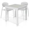 TAVOLO DA PRANZO ALLUNGABILE VETRO METALLO ESTENSIBILE 70X70 O 90X90 MODERNO