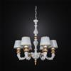LAMPADARIO IN FERRO NEOCLASSICO BIANCO A 6 LUCI BGA 2681/6 CON PARALUMI