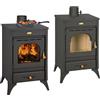 Piushopping STUFA A LEGNA IN GHISA E ACCIAIO 12 kW 220 m3 RISCALDAMENTO TERMOCAMINO NERO
