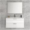 Euroceramica Mobile bagno sospeso alice da 80 cm bianco lucido con specchio e lampada