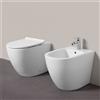 Euroceramica Sanitari Filo Muro Rimless Bianco Opaco con CopriWC Slim SoftClose Sgancio Rapid