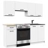 LBSIGN Cucina Lineare 180 Cm Moderna Componibile Bianco Opaco Emma V1