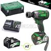 Hitachi Hikoki Kit avvitatore impulsi a batteria bussole 1/2 Hitachi Hikoki WH18DBL2 18V +2batt