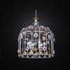 LAMPADARIO VINTAGE A GABBIA CON ROSE IN FERRO BATTUTO A 6 LUCI BGA 2611/S50
