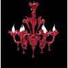 Lampadario murano moderno rosso a 6 luci BGA 1475-6