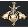 LAMPADARIO MURANO ORIGINALE A 5 LUCI BGA 1409 CLASSICO CRISTALLO ORO 24K