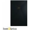 Aeffe Services Srl Piatto doccia mineralmarmo 80x120cm antracite effetto pietra (+piletta+griglia)