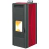 Termostufa a pellet 23.1 kW con ventilazione frontale King 24 Idro bordeaux