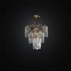 Lampadario classico oro con 24 vetri murano trasparente 5 luci BGA 3019-24v