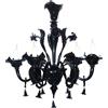 Lampadario murano moderno nero a 6 luci BGA 1475-6