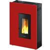 Pegaso STUFA A PELLET PEGASO MADISON 5 5KW SLIM 125 MC COLORE ROSSO CON VENTILAZIONE