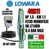 Lowara 4GS11 POMPA SOMMERSA POZZI LOWARA V230 HP1.5 CAVO 30MT SALVAMOTORE CONDENSATORE