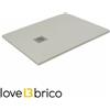 Aeffe Services Srl Piatto doccia mineralmarmo 80x120 cm beige effetto pietra con piletta e griglia