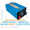 INVERTER PROFESSIONALE ONDA SINUSOIDALE PURA 3000W WATT 24VDC 230VAC