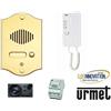 Urmet KIT CITOFONO MONOFAMILIARE URMET CON PULSANTIERA OTTONE ORO LA PANORAMICA 1 PULS