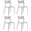Target Set 4 sedie interno esterno Mod. Cordoba bianco polipropilene impilabile