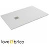 Aeffe Services Srl Piatto doccia mineralmarmo 80x120 cm bianco effetto pietra con piletta e griglia