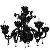 LAMPADARIO MURANO MODERNO NERO A 8 LUCI BGA 2881/8