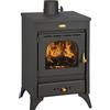 STUFA A LEGNA MOD. KIR 9/12KW VETRO CERAMICO CON PIASTRA IN GHISA COD.93383