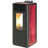 Termostufa a pellet con ventilazione frontale 14.8 kW King 14 Idro bordeaux